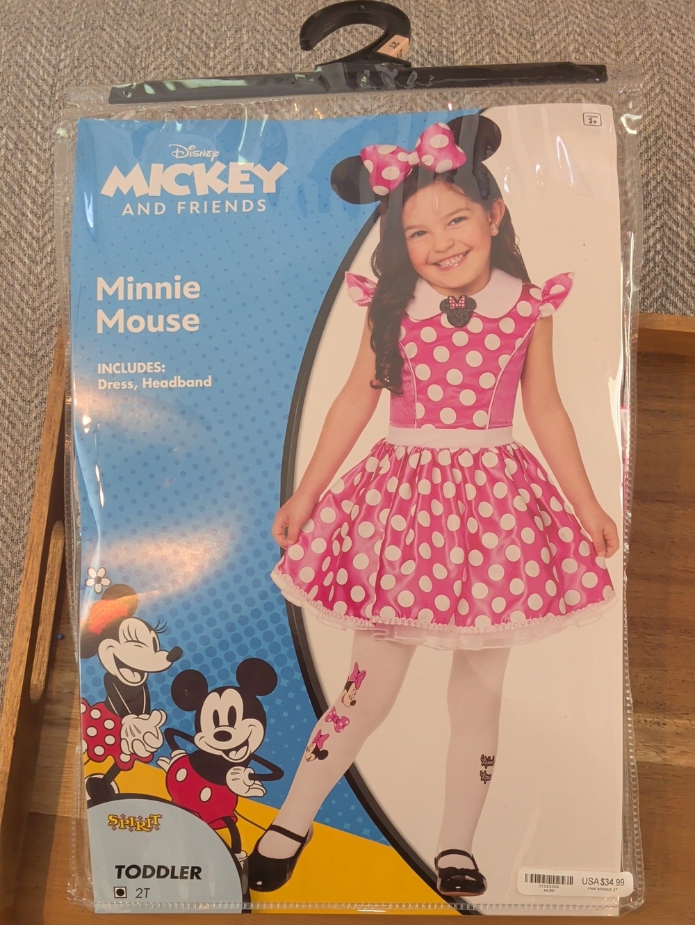 Disney Minnie Mouse Pink and White Polka Dot Dress with Headband